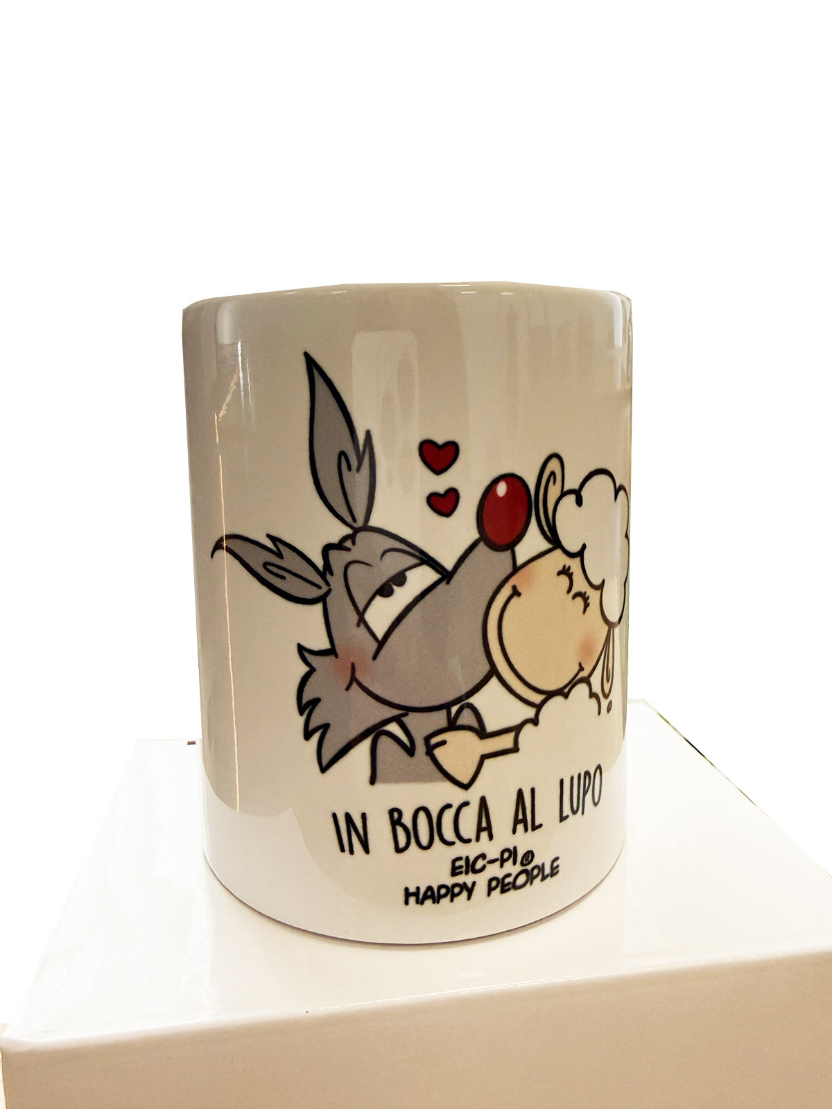Tazza happy people "in bocca al lupo" in regalo