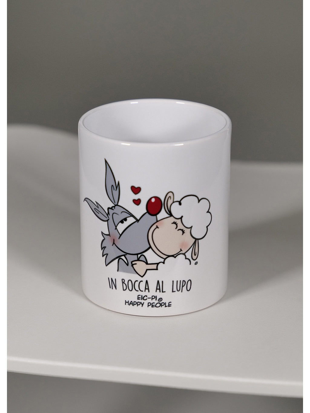 Tazza happy people "in bocca al lupo" in regalo