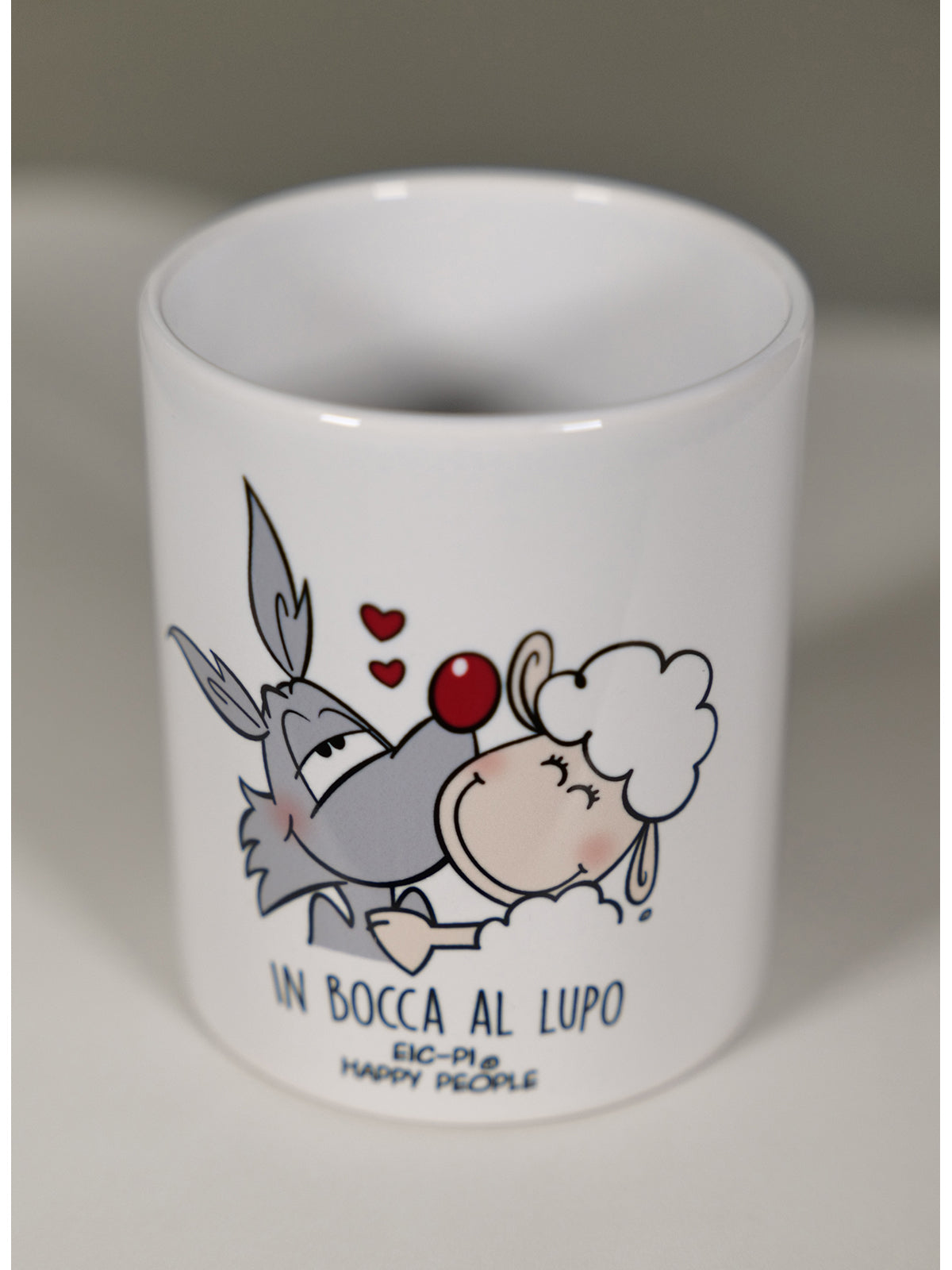 Tazza happy people "in bocca al lupo" in regalo
