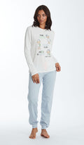 PIGIAMA GIROCOLLO - VICHY AZZURRO WMN