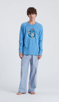 Pigiama girocollo multicolor uomo in cotone 100% per un comfort eccezionale e uno stile rilassato ogni notte