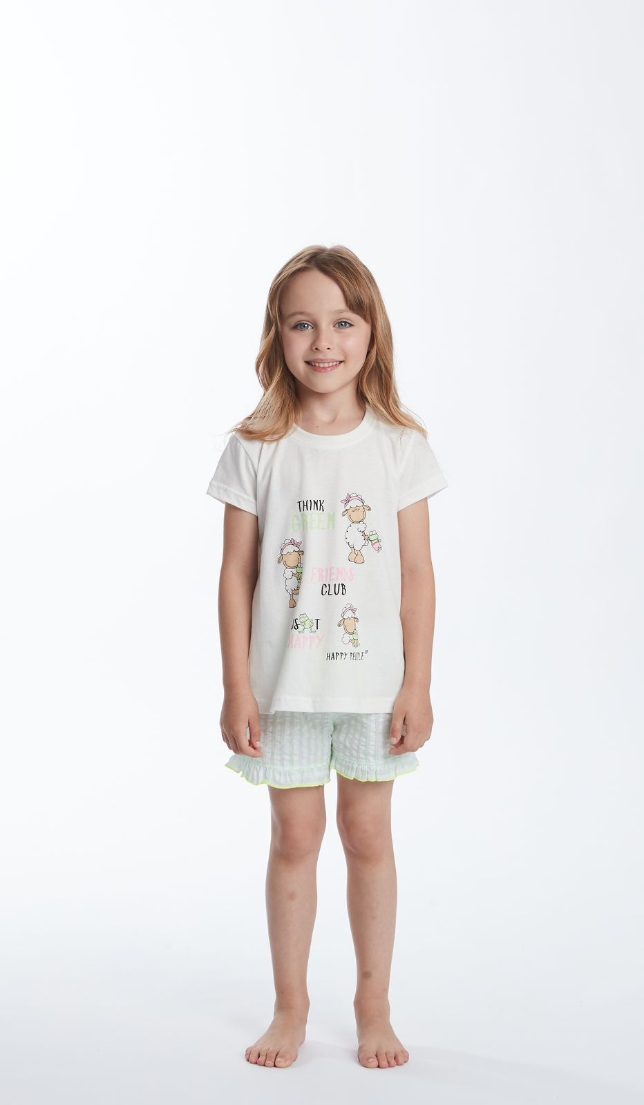 PIGIAMA GIRO MM BIMBA - VICHY VERDE WMN