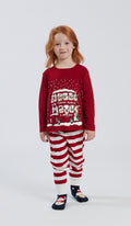Pigiama girocollo bimba Natale in cotone al 100 per cento per notti festive di comfort e gioia senza fine