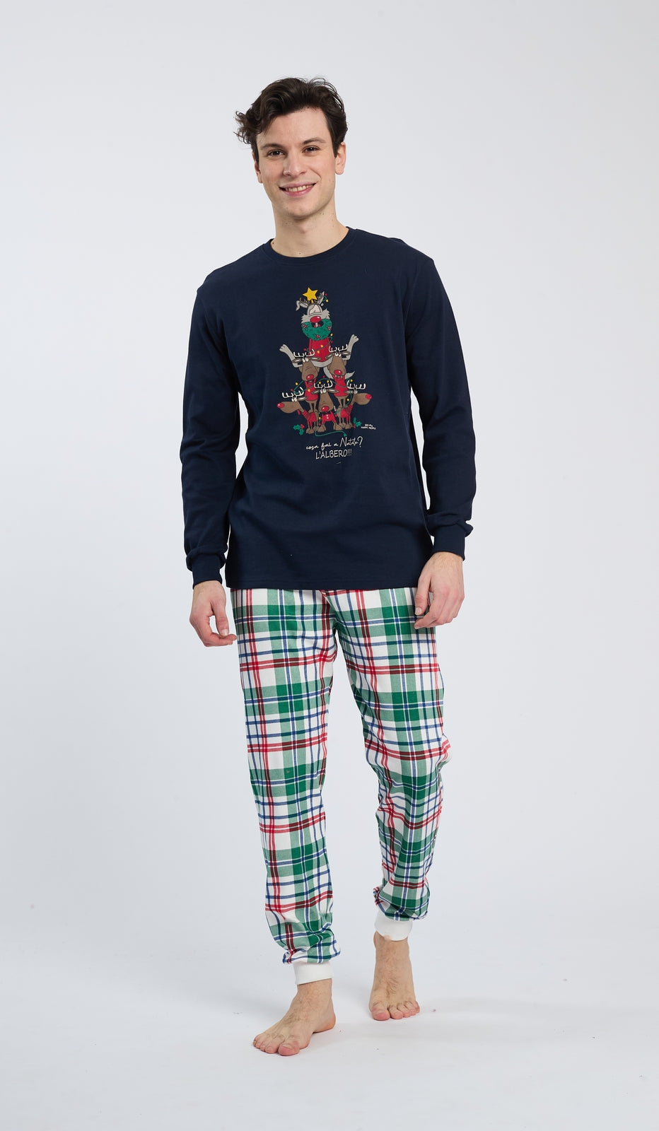 Pigiama girocollo uomo prenatale in cotone 100% per il massimo comfort di tutta la famiglia