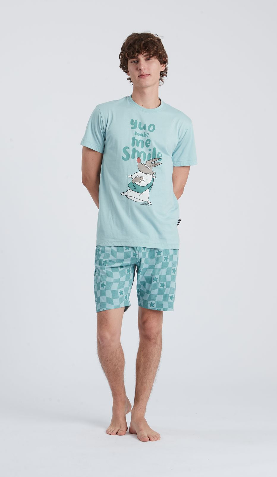 Pigiama Girocollo Make Me Smile per Uomo in Morbido Cotone al 100 Percento