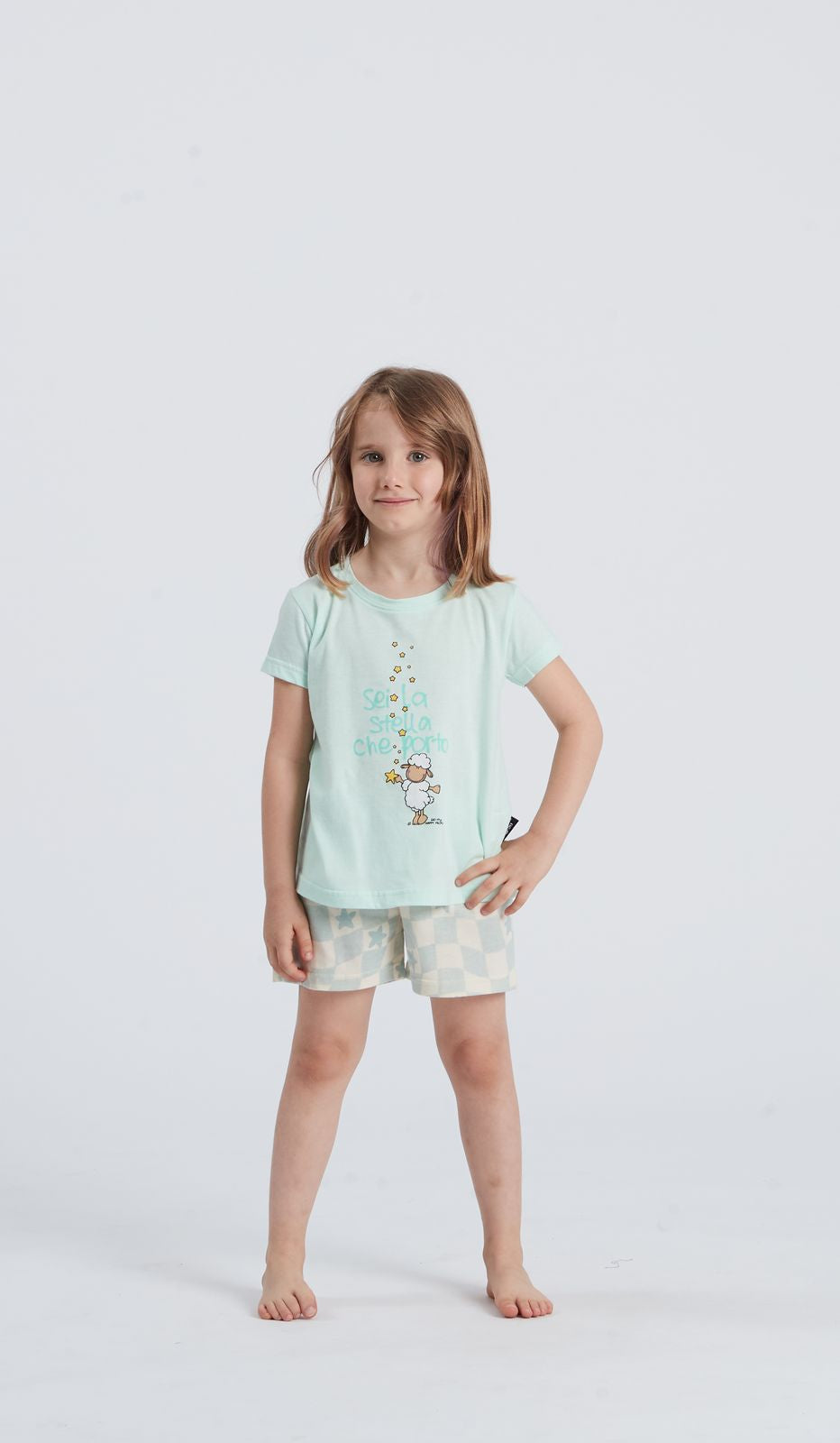 Pigiama Girocollo per Bimba Stella in Cotone 100% per un Riposo Dolce e Confortevole