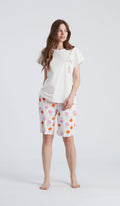 Pigiama girocollo MM multicolor donna in 100% cotone per un comfort unico e un look vivace durante le notti di riposo