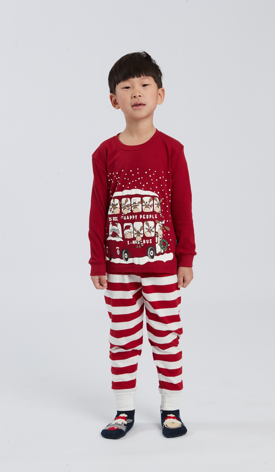 Pigiama girocollo bimbo Natale in cotone al 100 per cento per notti festive di comfort e avventure magiche